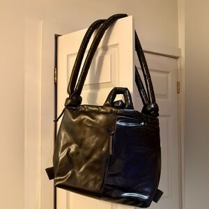 OLEND - Black Vegan Leather Tote Bag